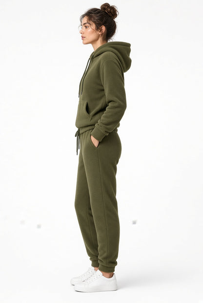 Women’s Cozy Fleece Tracksuit Set – Hoodie and Sweatpants Matching Lounge Set