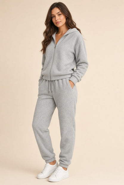 Women’s Cozy Fleece Tracksuit Set – Hoodie and Sweatpants Matching Lounge Set